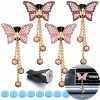 Buy ???? 4 Pieces Bling Butterfly Car Aromatherapy Vent Clips Faux Diamond Pearl Pendant Butterfly Car Air Vent Freshener Perfume Clip Aroma Diffuser Decoration Bling Car Accessories For ???? Women, Pink Purpl ????