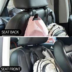Best reviews of ???? Yicheyiyou Car Hooks Universal Car Vehicle Back Seat Headrest Hanger Holder Hook Microfiber Leather & Stainless Steel For Bag Purse Cloth Drink Grocery (Black) ⭐ -Car Seat Covers shop 51BiXSqZaFL