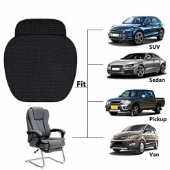 Best Sale ???? Hikeaglauto Car Seat Covers Cushion Pad 2PCS For Auto Supplies Universal Anti-Slip, Prevent Leather Seats From Burning In ☀️ Summer & ???? Jeans Fading(2Pcs Black) Gray-2fron ???? -Car Seat Covers shop 51BruFAEcnS