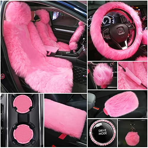 Discount ???? 12 Pieces Pink Fluffy Car Accessories Set, Fluffy Front Seat Covers Fuzz Steering Wheel Cover Handbrake Cover Gear Shift Cover Plush Seat Belt Shoulder Pad Armrest Cover Cup Pad Ignition Ring ???? 3 Discount ???? 12 Pieces Pink Fluffy Car Accessories Set, Fluffy Front Seat Covers Fuzz Steering Wheel Cover Handbrake Cover Gear Shift Cover Plush Seat Belt Shoulder Pad Armrest Cover Cup Pad Ignition Ring ????