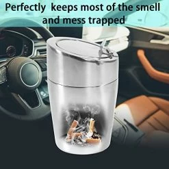 Hot Sale ???? Car Ashtray, [Upgraded, Detachable Body, Sealing Lid], Stainless Steel Car Ashtray With Lid, Cigarette Ashtray For Car, Auto, Ash Holder For Smokers, Desktop Smoking Ash Tray For Home Off ⭐ -Car Seat Covers shop 51CCk3FbB1L