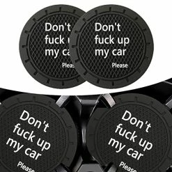 Best deal ❤️ 2 Pack Car Cup Hoder Coaster,Silicone Cup Holder Coaster,Auto Cup Holder Coaster Universal Fit,Don't Fuck Up My Car Coaster ⭐