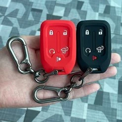 Budget ???? 2PCS Silicone Smart Key Fob Case Cover For 2023 2022 2021 2020 2019 Chevy Silverado And GMC Sierra 1500 2500HD 3500HD, Remote Protector Accessories Holder(5-Button, Black And Black) ❤️ -Car Seat Covers shop 51CLJnmM8VL. AC