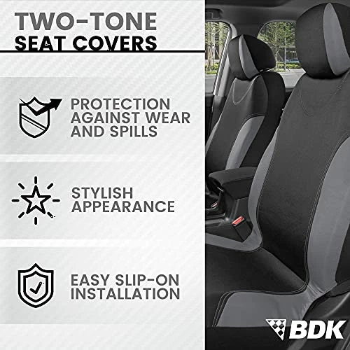 Deals ✨ UltraSleek Gray Seat Covers For Cars Full Set, Two-Tone Front Seat Covers With Matching Back Seat Cover, Stylish Car Seat Protectors With Split Bench Design, Automotive Interior Covers ✔️ 4 Deals ✨ UltraSleek Gray Seat Covers For Cars Full Set, Two-Tone Front Seat Covers With Matching Back Seat Cover, Stylish Car Seat Protectors With Split Bench Design, Automotive Interior Covers ✔️ - Image 2