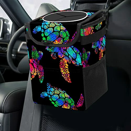 Flash Sale ???? Black And White Cow Print Car Trash Can With Lid Collapsible Reusable Waterproof Car Garage Bag,Automotive Garbage Can,Car Accessories Interior Car Organizer ???? 7 Flash Sale ???? Black And White Cow Print Car Trash Can With Lid Collapsible Reusable Waterproof Car Garage Bag,Automotive Garbage Can,Car Accessories Interior Car Organizer ???? - Image 5