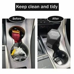 Best Sale ???? Car Trash Can With Lid, Diamond Design Small Automatic Portable Trash Can, Easy To Clean, Used In Car Home Office (Black) ???? -Car Seat Covers shop 51CmNGI9NxL