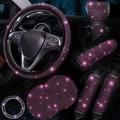 Cheapest ???? Blue Bling Steering Wheel Cover Set Of 8 Pack, Rhinestone Diamond Blue Bling Car Accessories For ???? Women, Handbrake Cover, Seat Belt Cover, Gear Shift Cover, Ignition Ring, Car Coaster, Blue B-blue ???? -Car Seat Covers shop 51D 11JVZiL. AC