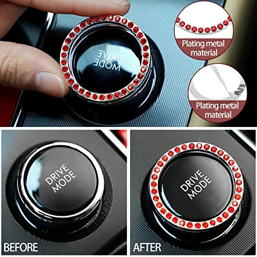 Outlet ???? Bling Car Accessories Set Leather Diamond Steering Wheel Cover Bling Seat Belt Shoulder Pad Armrest Pad Crystal Car Decor Bling Car Cup Holders Travel Auto Cup Holder For Car Interior (Black, Red) ???? 9 Outlet ???? Bling Car Accessories Set Leather Diamond Steering Wheel Cover Bling Seat Belt Shoulder Pad Armrest Pad Crystal Car Decor Bling Car Cup Holders Travel Auto Cup Holder For Car Interior (Black, Red) ???? - Image 7