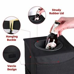 Best Pirce ???? Amgool Hanging Car Trash Can With Lid 3 Gallons Large Capacity Leakproof Bag With Storage Pockets Waterproof Black Litter Garbage Bag Foldable Organizer For Automotive Home Camping ✨ -Car Seat Covers shop 51DLULhXdIL