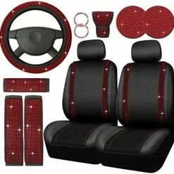 Best Sale ❤️ Bling Car Seat Covers Set Car Diamond Accessories With Shiny Bling Car Seat Covers Bling Steering Wheel Cover Seat Belt Pads Glove Glitter Center Pad Cup Drill Rings Universal Car (Silver, Front Seat) ???? -Car Seat Covers shop 51DOx7zgayL. AC