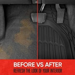 Flash Sale ???? Original FlexTough Black Rubber Car Floor Mats With Trunk Cargo Liner - All Weather Automotive Floor Mats, Heavy Duty Trim To Fit Design, Floor Liners For Cars Truck Van SUV ⌛ -Car Seat Covers shop 51DhjUxvMOL 1