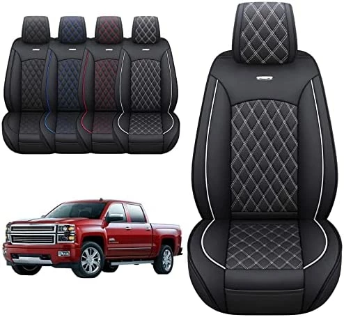 Deals ???? Seat Covers For Truck Chevy Chevrolet Silverado GMC Sierra Pickup 2007-2023 1500 2500HD 3500HD Trail Boss Z71 Crew Double Extended Cab Waterproof Leather Protectors (Full Set, Black) Rear Seat/whit ???? 11 Deals ???? Seat Covers For Truck Chevy Chevrolet Silverado GMC Sierra Pickup 2007-2023 1500 2500HD 3500HD Trail Boss Z71 Crew Double Extended Cab Waterproof Leather Protectors (Full Set, Black) Rear Seat/whit ???? - Image 9