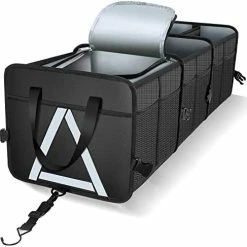 Flash Sale ✨ Sturdy Car Trunk Organizer With Premium Insulation Cooler Bag, Heavy Duty Collapsible Trunk Storage Organizer For Car, SUV, Truck, Or Van (3 Compartments, Black) ???? -Car Seat Covers shop 51DuavTvwZL. AC