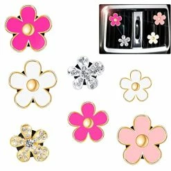 Best deal ✨ 8 PCS Cute Car Decoration Flower Air Vent Clip Air Conditioning Outlet Clip,Daisy Car Air Freshener Clip Car Interior Decor Charm Bling Car Interior Accessories For ???? Girls ???? Women(5 Packs Fragrance Pads) ????
