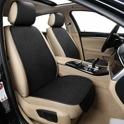 Best Sale ???? Hikeaglauto Car Seat Covers Cushion Pad 2PCS For Auto Supplies Universal Anti-Slip, Prevent Leather Seats From Burning In ☀️ Summer & ???? Jeans Fading(2Pcs Black) Gray-2fron ???? -Car Seat Covers shop 51EctfEE9cL. AC