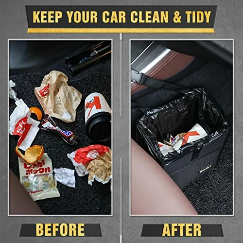 Coupon ???? K KNODEL Car Trash Can, Foldable Trash Can For Car, Multifunctional Car Storage Bag, Auto Garbage & Car Trash Bin With Big Opening (Medium, Black) ???? 5 Coupon ???? K KNODEL Car Trash Can, Foldable Trash Can For Car, Multifunctional Car Storage Bag, Auto Garbage & Car Trash Bin With Big Opening (Medium, Black) ???? - Image 3