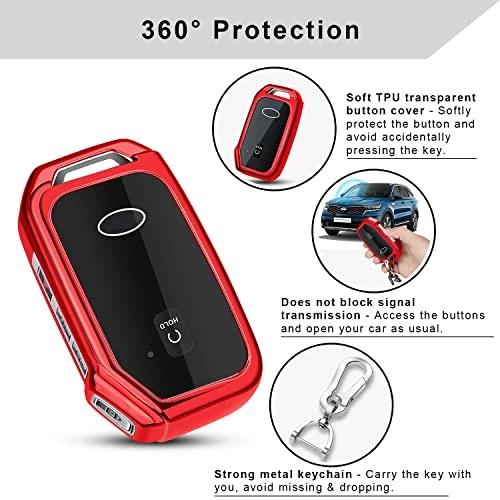 Best deal ???? For KIA Key Fob Cover Case With Keychain For 2019 2020 2021 2022 Kia Ceed Cerato Forte Etc (1 OR NO BUTTON ON FRONT SURFACE ONLY) (Red) ???? 5 Best deal ???? For KIA Key Fob Cover Case With Keychain For 2019 2020 2021 2022 Kia Ceed Cerato Forte Etc (1 OR NO BUTTON ON FRONT SURFACE ONLY) (Red) ???? - Image 3
