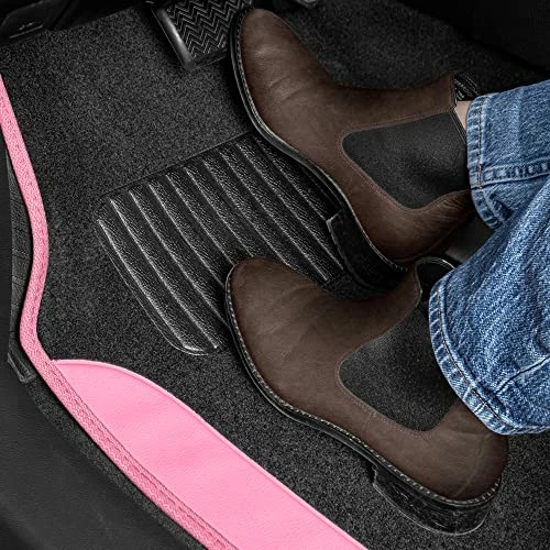 Best deal ???? Pink Carpet Car Floor Mats – Two-Tone Faux Leather Automotive Floor Mats, Included Anti-Slip Features And Built-in Heel Pad, Stylish Floor Mats For Cars Truck Van SUV ???? 4 Best deal ???? Pink Carpet Car Floor Mats – Two-Tone Faux Leather Automotive Floor Mats, Included Anti-Slip Features And Built-in Heel Pad, Stylish Floor Mats For Cars Truck Van SUV ???? - Image 2