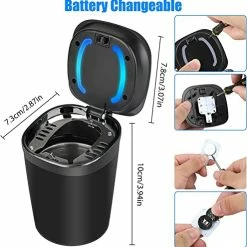 Buy ???? Portable Ashtray For Car, Vehicle Ashtray Ash With Lid Auto Ashtray Car Ashtray Windproof Smokeless Blue Led Light Stainless Steel Ash Tray For Outdoor Travel Office Home Use, Blac ???? -Car Seat Covers shop 51Fdw63t3tL