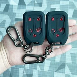 Budget ???? 2PCS Silicone Smart Key Fob Case Cover For 2023 2022 2021 2020 2019 Chevy Silverado And GMC Sierra 1500 2500HD 3500HD, Remote Protector Accessories Holder(5-Button, Black And Black) ❤️ -Car Seat Covers shop 51GEe9TQDDL. AC