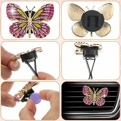 Best Pirce ⌛ 4 Pieces Car Butterfly Diffuser Vent Clips Car Air Vent Decoration Butterfly Rhinestone Car Interior Charm Bling Accessories For ???? Women ???? Girls, 5 X 3.6 Cm / 1.97 X 1.42 Inches ???? -Car Seat Covers shop 51GMB6ng94L