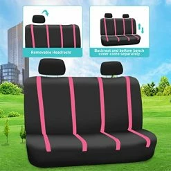 Budget ???? Car Seat Covers Full Set Pink Cloth - Universal Fit Automotive Seat Covers, Low Back Front Seat Covers, Solid Back Seat Cover, Washable Car Seat Cover For SUV, Sedan And Van Blue Full Set ⌛ -Car Seat Covers shop 51GbqvoCkEL