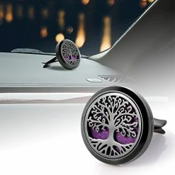 Hot Sale ???? 30mm Car Aromatherapy Essential Oil Diffuser Stainless Steel Locket With Vent Clip 12 Felt Pads-Tree Of Life Black ???? 10 Hot Sale ???? 30mm Car Aromatherapy Essential Oil Diffuser Stainless Steel Locket With Vent Clip 12 Felt Pads-Tree Of Life Black ???? -Car Seat Covers shop 51Gz5Hc0G5L