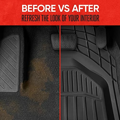 Outlet ???? 943-BK FlexTough Defender Car Floor Mats -Next Generation Deep Dish Heavy Duty Contour Liners For Car SUV Truck & Van-All Weather Protection, Trim To Fit Most Vehicles Beig ???? 6 Outlet ???? 943-BK FlexTough Defender Car Floor Mats -Next Generation Deep Dish Heavy Duty Contour Liners For Car SUV Truck & Van-All Weather Protection, Trim To Fit Most Vehicles Beig ???? - Image 4