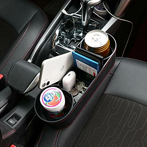 New ???? Car Seat Organizer Cup Drink Holders,Multifunctional Gap Filler Storage Box,Insert Organization Helps Reduce Distracted Driving&Holds Phone Mount Mug Bottle Cellphones Coasters Wallet Cards (Black) ???? 6 New ???? Car Seat Organizer Cup Drink Holders,Multifunctional Gap Filler Storage Box,Insert Organization Helps Reduce Distracted Driving&Holds Phone Mount Mug Bottle Cellphones Coasters Wallet Cards (Black) ???? - Image 4
