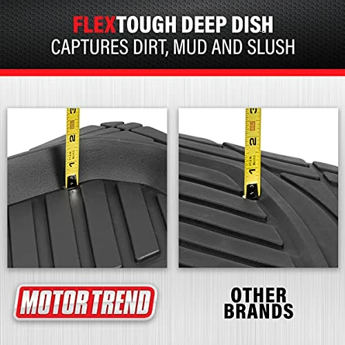 Discount ⭐ 923-BK Black FlexTough Contour Liners-Deep Dish Heavy Duty Rubber Floor Mats For Car SUV Truck & Van-All Weather Protection Trim To Fit Most Vehicles ???? 3 Discount ⭐ 923-BK Black FlexTough Contour Liners-Deep Dish Heavy Duty Rubber Floor Mats For Car SUV Truck & Van-All Weather Protection Trim To Fit Most Vehicles ???? - Image 2