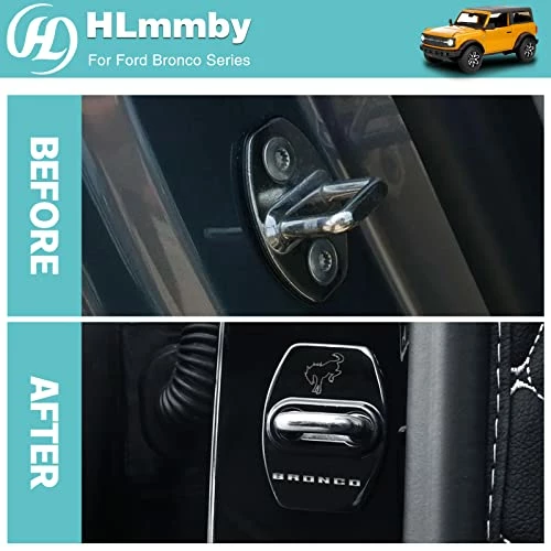 Flash Sale ???? HLmmby For Bronco Accessories 2 Door 4 Door Lock Cover Stainless Steel Door Arm Protection Cover Trim Interior Accessories Door Lock Latchs Cover For Ford Bronco 2022 2021(Black) ✔️ 4 Flash Sale ???? HLmmby For Bronco Accessories 2 Door 4 Door Lock Cover Stainless Steel Door Arm Protection Cover Trim Interior Accessories Door Lock Latchs Cover For Ford Bronco 2022 2021(Black) ✔️ - Image 2