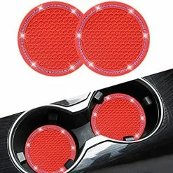 Best deal ❤️ Car Coasters, Senose Bling Car Accessories For ???? Women, Universal 2.75" Anti-Slip Silicone Cup Holder Coasters For Car, Cute Diamond Vehicle Interior Decor (Black Pink/2 Pack) Pink-2 Pc ???? -Car Seat Covers shop 51HeJIJ fpS. AC