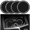 Brand new ⭐ 4PCS Bling Car Cup Coaster, 2.75 Inch Auto Car Cup Holder Insert Coasters Silicone Anti-Slip Crystal Rhinestone Drink Car Cup Mat, Universal Vehicle Interior Accessories For ???? Women ???? Girls (Black) ????