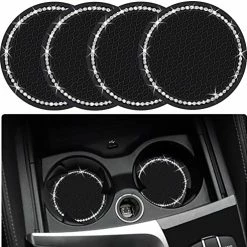 Brand new ⭐ 4PCS Bling Car Cup Coaster, 2.75 Inch Auto Car Cup Holder Insert Coasters Silicone Anti-Slip Crystal Rhinestone Drink Car Cup Mat, Universal Vehicle Interior Accessories For ???? Women ???? Girls (Black) ???? -Car Seat Covers shop 51HiH2mJj1L. AC