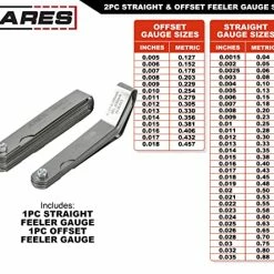 Budget ???? 11043 - 2-Piece Straight Feeler Gauge & Offset Feeler Gauge Set - Straight Gauge Has 32 Dual-Marked SAE & Metric Sizes - Offset Has 16 Dual-Marked Sizes - Precisely Measure Mechanical Clearances ????