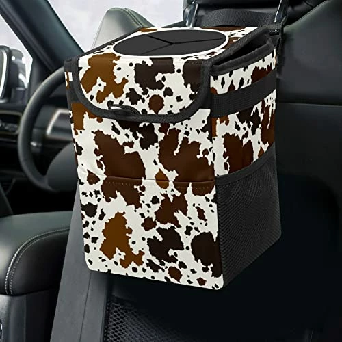 Flash Sale ???? Black And White Cow Print Car Trash Can With Lid Collapsible Reusable Waterproof Car Garage Bag,Automotive Garbage Can,Car Accessories Interior Car Organizer ???? 15 Flash Sale ???? Black And White Cow Print Car Trash Can With Lid Collapsible Reusable Waterproof Car Garage Bag,Automotive Garbage Can,Car Accessories Interior Car Organizer ???? - Image 13