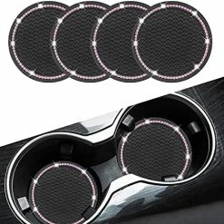 Best deal ❤️ Car Coasters, Senose Bling Car Accessories For ???? Women, Universal 2.75" Anti-Slip Silicone Cup Holder Coasters For Car, Cute Diamond Vehicle Interior Decor (Black Pink/2 Pack) Pink-2 Pc ???? -Car Seat Covers shop 51ILrGkweTL. AC