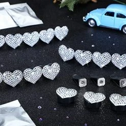 Top 10 ⌛ 16 Pack Bling Heart Shaped Air Vent Clips Crystal Car Diffuser Clip Rhinestone Fresheners Cute Accessories Interior Decoration For ???? Women, Whit ???? -Car Seat Covers shop 51ISNmnn3oL