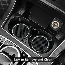 Brand new ⭐ 4PCS Bling Car Cup Coaster, 2.75 Inch Auto Car Cup Holder Insert Coasters Silicone Anti-Slip Crystal Rhinestone Drink Car Cup Mat, Universal Vehicle Interior Accessories For ???? Women ???? Girls (Black) ???? -Car Seat Covers shop 51IU3xaccrS 1