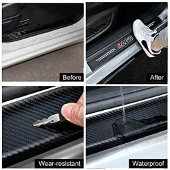 Best reviews of ???? 4pcs/Set Door Entry Guard Carbon Fiber Textured Leather Car Door Sill Protector Stickers Compatible With Rav4 A Compatible With Rav4 ❤️ -Car Seat Covers shop 51IpaJrgOTS