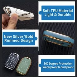 Best Sale ⭐ For GMC Key Fob Cover With Leather Lanyard, Car Key Case Shell Protection For 2019-2022 GMC Sierra 1500 2500HD 3500HD Terrain Acadia Smart Remote Control Protector, Black ???? -Car Seat Covers shop 51Ixr7F6BkL