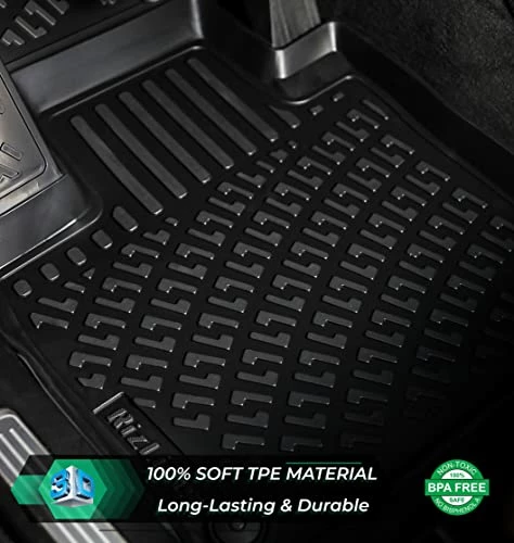 Best Sale ???? Custom Fit Floor Mats Compatible With Hyundai Elantra 2017 - 2020 3D Laser Measured 1st & 2nd Row Floor Liners All Weather Odorless Non-Slip TPE Car Mats (Front & Rear, Black) ???? 4 Best Sale ???? Custom Fit Floor Mats Compatible With Hyundai Elantra 2017 - 2020 3D Laser Measured 1st & 2nd Row Floor Liners All Weather Odorless Non-Slip TPE Car Mats (Front & Rear, Black) ???? - Image 2