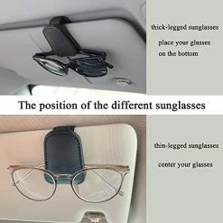 New ???? KIWEN ???? Sunglasses Holders For Car Sun Visor, Magnetic Leather Glasses Eyeglass Hanger Clip For Car, Ticket Card Clip Eyeglasses Mount, Car Visor Accessories(Black) ⭐ -Car Seat Covers shop 51JeYq4P6LL