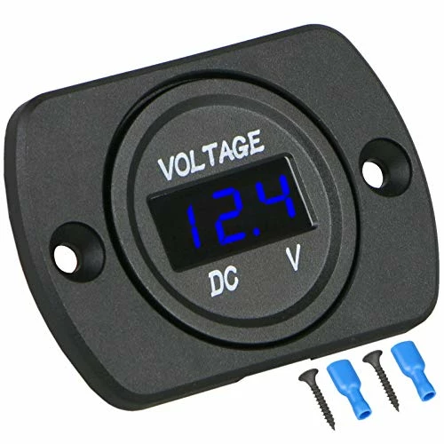 Flash Sale ???? DC 12V 24V Car Voltmeter LED Digital Display Voltmeter Panel, Waterproof Digital Round Panel Voltage Tester Gauge Meter With Terminals For Boat Marine Vehicle Motorcycle Truck ATV UTV (Blue Light) Gr ❤️ 3 Flash Sale ???? DC 12V 24V Car Voltmeter LED Digital Display Voltmeter Panel, Waterproof Digital Round Panel Voltage Tester Gauge Meter With Terminals For Boat Marine Vehicle Motorcycle Truck ATV UTV (Blue Light) Gr ❤️