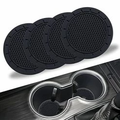 Best reviews of ???? Car Cup Holder Coaster, PVC Car Coaster, 4 Pack Universal Auto Anti Slip Cup Holder Insert Coaster, Car Interior Accessories - Black ????