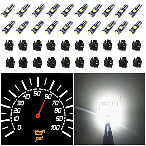 Promo ❤️ 74 Led Bulb Dash Lights Super Bright T5 2721 37 70 286 Wedge PC74 Twist Socket Automotive Instrument Panel Gauge Light Kits Cluster Shift Indicator Bulbs White Pack Of 20 ⌛ 3 Promo ❤️ 74 Led Bulb Dash Lights Super Bright T5 2721 37 70 286 Wedge PC74 Twist Socket Automotive Instrument Panel Gauge Light Kits Cluster Shift Indicator Bulbs White Pack Of 20 ⌛