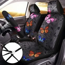 Cheap ✔️ 15 Pcs Butterfly Car Seat Covers Full Set Butterfly Car Seat Covers For Car Front Rear Seat Covers Steering Wheel Cover Wrist Strap Coasters Armrest Pad Shoulder Pads (Classic Butterfly Style) ???? -Car Seat Covers shop 51KVmNxS4iL