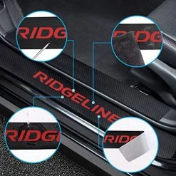 Best Pirce ???? 4Pcs Car Door Sill Protector For Honda Ridgeline Accessories Fit For Ridgeline 2005-2021, Carbon Fiber Leather Door Sill Sticker,Reflective Automotive Door Entry Guard,Decoration Door Sill Scuff Plate B-blu ???? -Car Seat Covers shop 51KhD5205bL