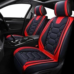 Best Sale ✨ Car Seat Covers Accessories Full Set Premium Nappa Leather Cushion Protector Universal Fit For Most Cars SUV Pick-up Truck, Automotive Vehicle Auto Interior Décor (OS-004 Red) Tan ???? -Car Seat Covers shop 51LU45R3YSL