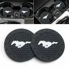 Budget ???? Car Coaster For Ford Mustang Recessed Silicone Non-Slip Bling Crystal Drink Coaster For Car Interior Accessories 2.76 Inch 2 Pieces Bm-01-new ????